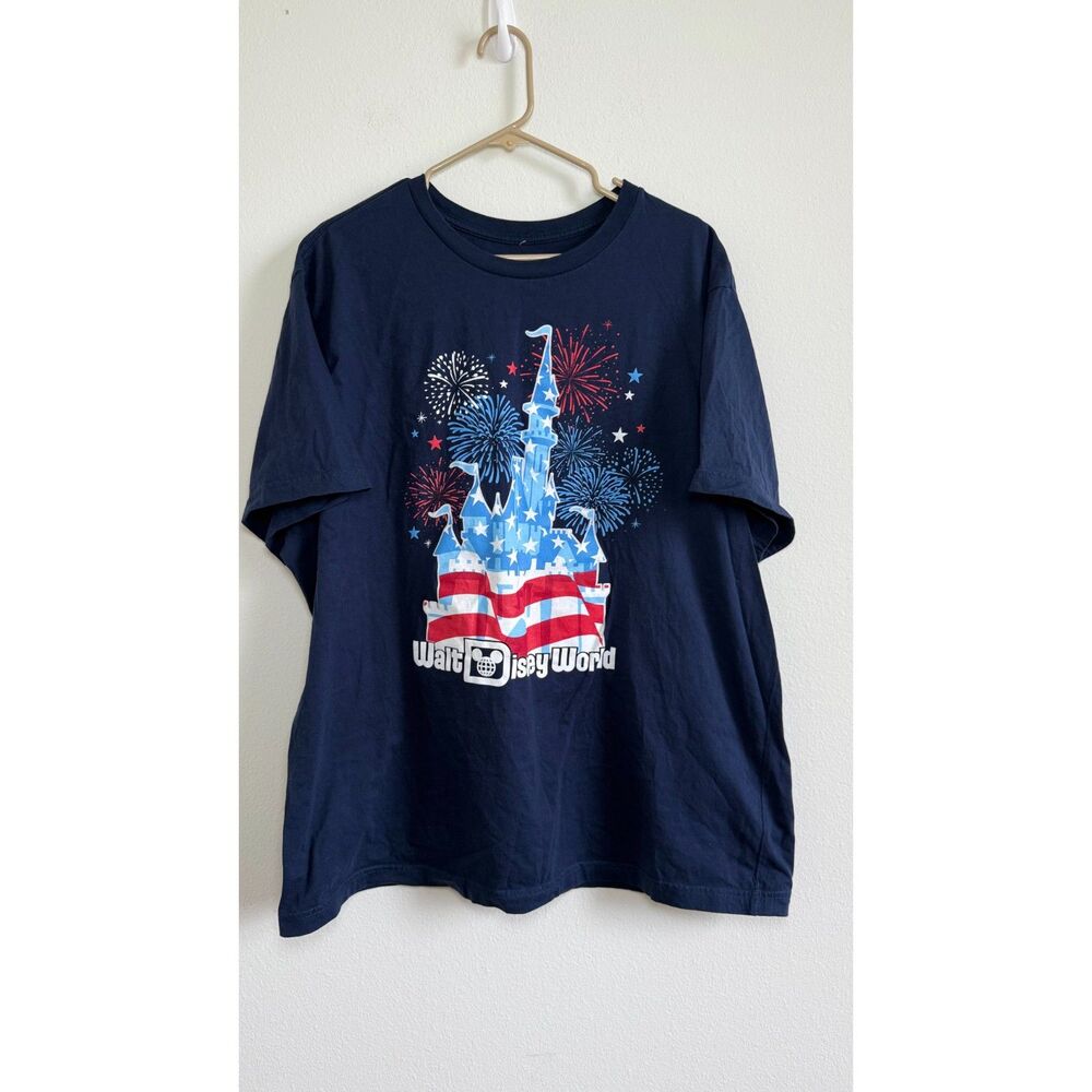 Disney Parks Walt Disney World 4th of July Patriotic Castle T Shirt 2XL XXL